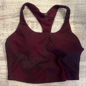 Aqua Women's Maroon and Black Patterned Sports Bra
